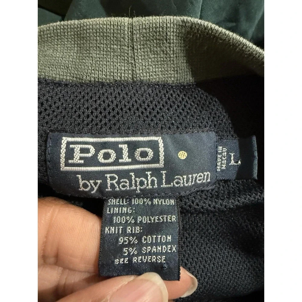 VINTAGE Polo Ralph Lauren‎ Jacket L Nylon Golf  Windbreaker Green Pullover